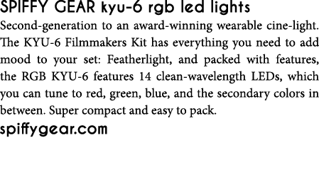 Spiffy Gear kyu-6 rgb led lights Second-generation to an award-winning wearable cine-light  The KYU-6 Filmmakers Kit    