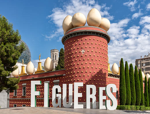 Facade of the Salvador Dali Museum in Figueres, Catalonia, Spain