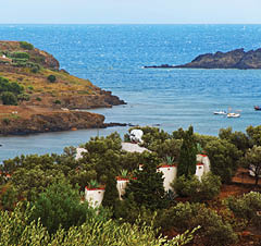 Bay of Port Lligat village in Cadaques located in the Mediterranean Sea, Catalonia, Spain.