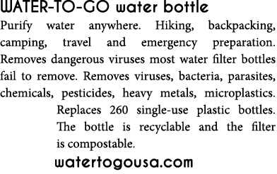 water to go water bottle Purify water anywhere. Hiking, backpacking, camping, travel and emergency preparation. Remov...