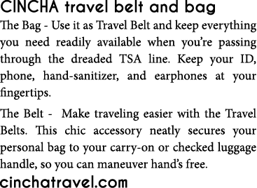 cincha travel belt and bag The Bag Use it as Travel Belt and keep everything you need readily available when you’re p...