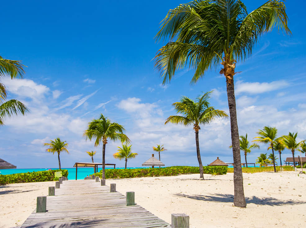 Stunning beautiful white beach in Turks and Caicos on Carribean