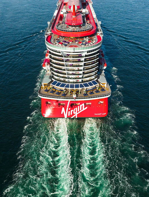 Valiant in open waters. Drone footage