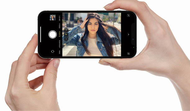 Woman hand holding the black new smartphone with blank screen isolated white background  hands using phone clipping path