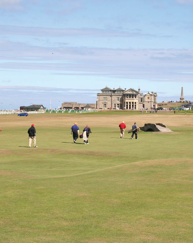 Golfers walking back to Club House, St Andrews
