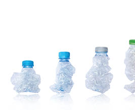 Collection of crumpled plastic bottle  Plastic bottle isolated on white background  Object with clipping path
